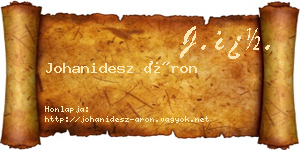 Johanidesz Áron névjegykártya