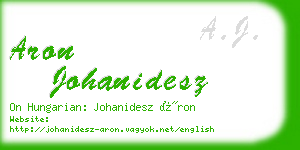 aron johanidesz business card